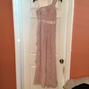 Light pink one shoulder dress long